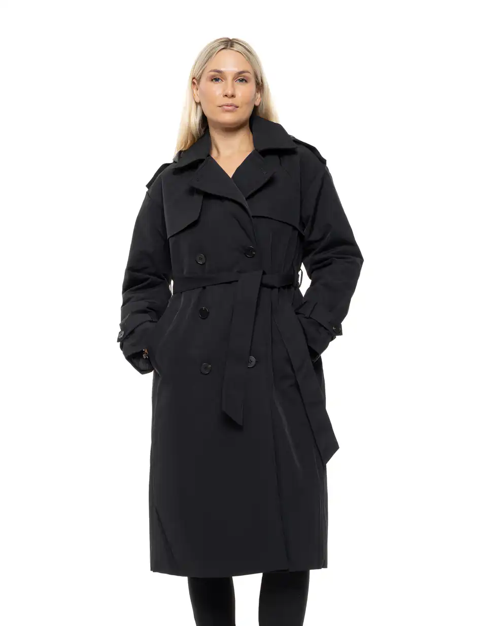 Biston Γυναικείο μακρύ μπουφάν 54-101-068 BLACK