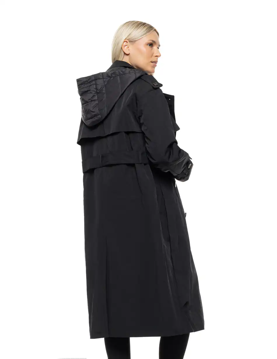 Biston Γυναικείο μακρύ μπουφάν 54-101-068 BLACK