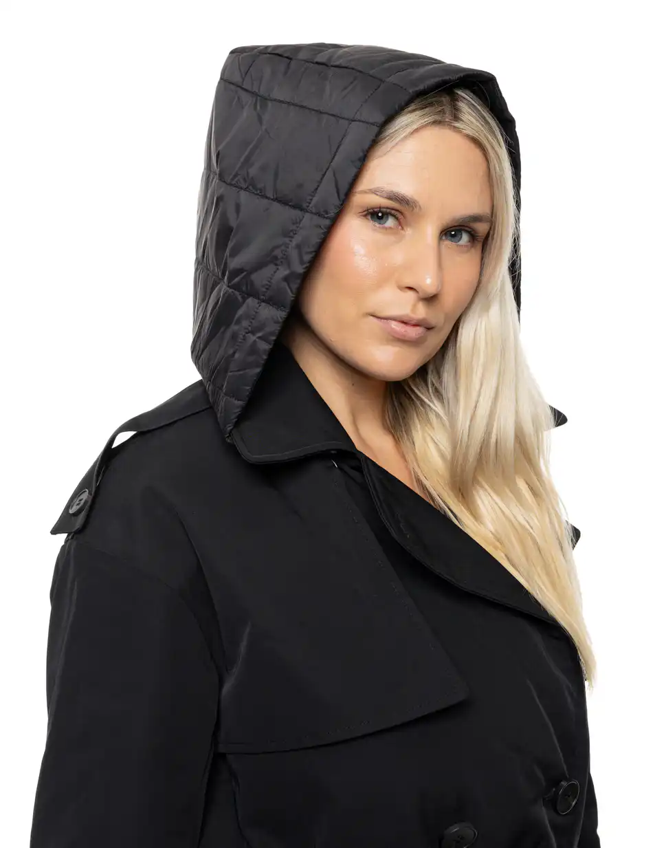 Biston Γυναικείο μακρύ μπουφάν 54-101-068 BLACK