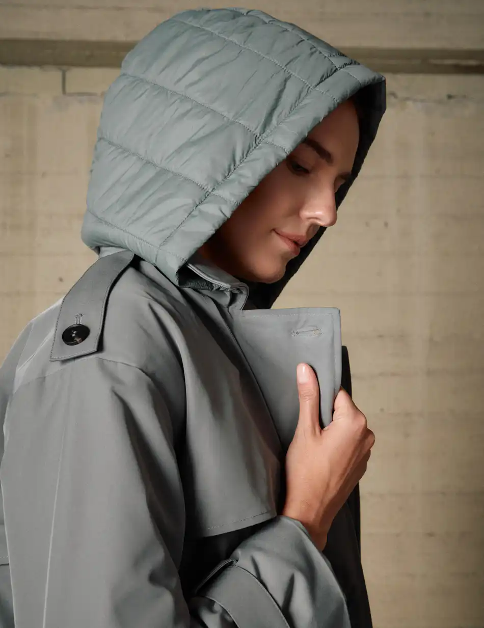 Biston Γυναικείο μακρύ μπουφάν 54-101-068 MINT