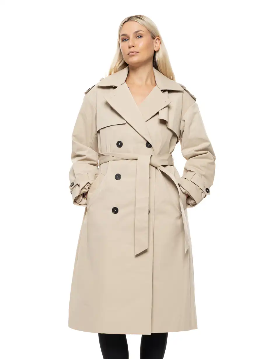 Biston Γυναικείο μακρύ μπουφάν 54-101-068 BEIGE