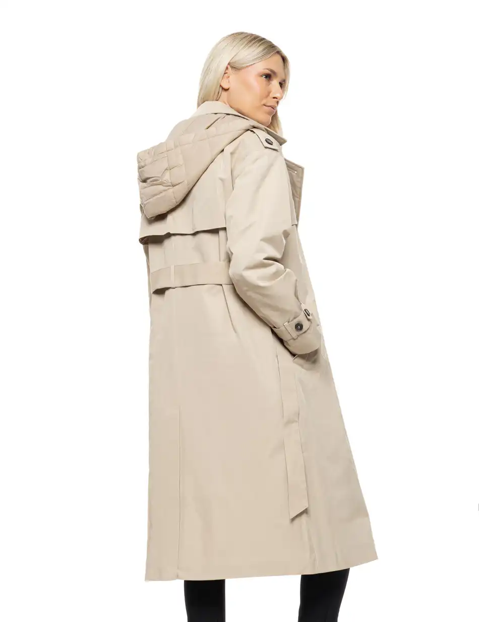 Biston Γυναικείο μακρύ μπουφάν 54-101-068 BEIGE