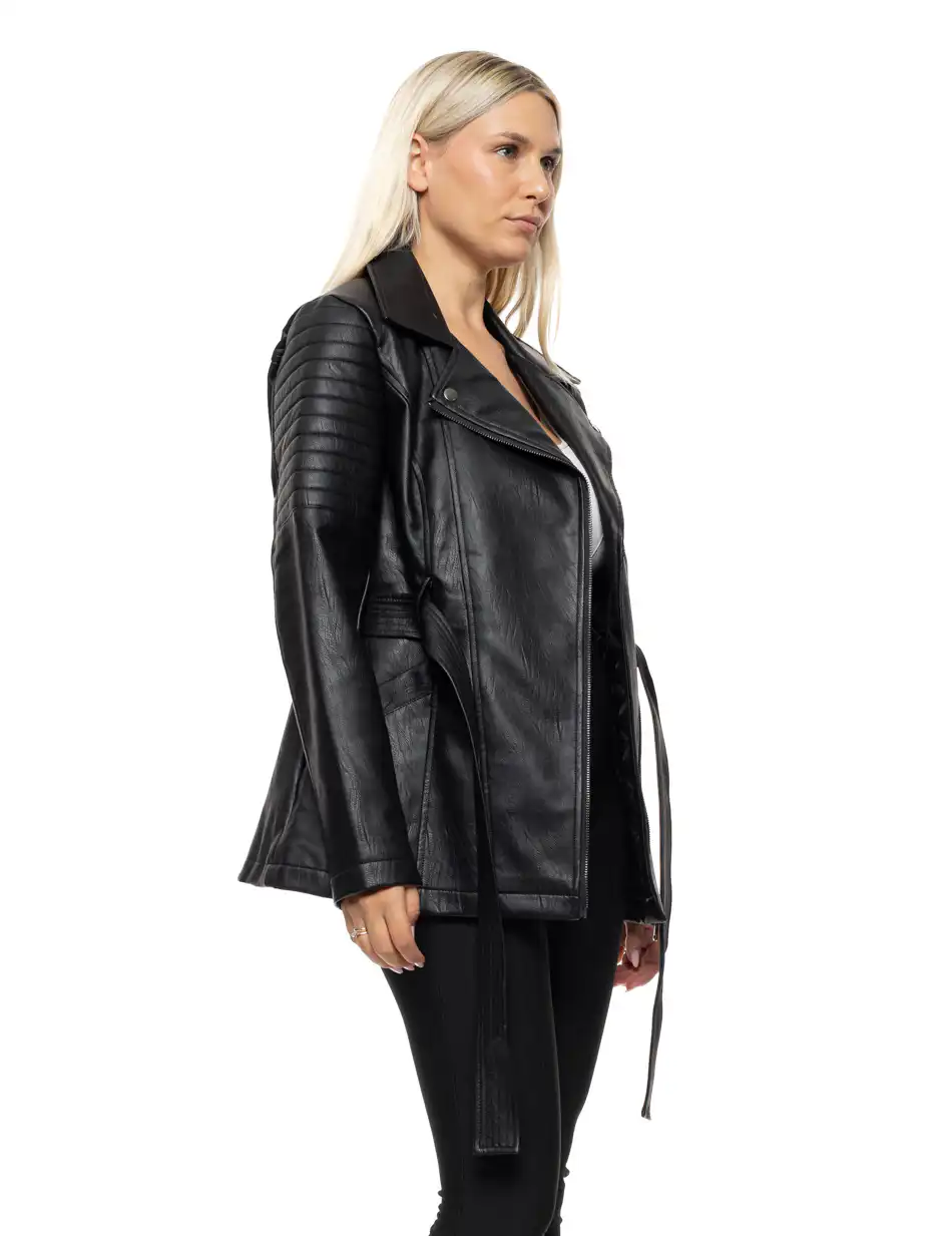 Splendid Γυναικείο demi πανωφόρι από δερματίνη 54-101-084 BLACK