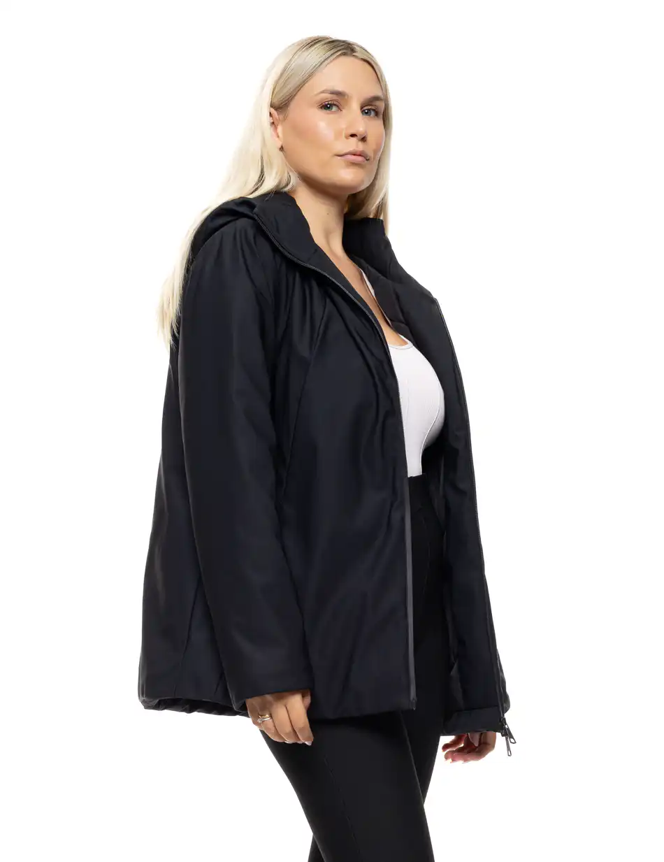 Splendid Γυναικείο demi παλτό με κουκούλα 54-101-086 BLACK