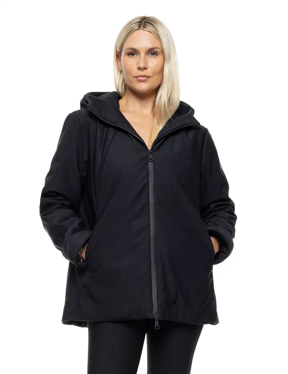 Splendid Γυναικείο demi παλτό με κουκούλα 54-101-086 BLACK