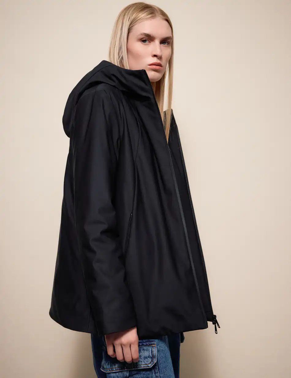 Splendid Γυναικείο demi παλτό με κουκούλα 54-101-086 BLACK