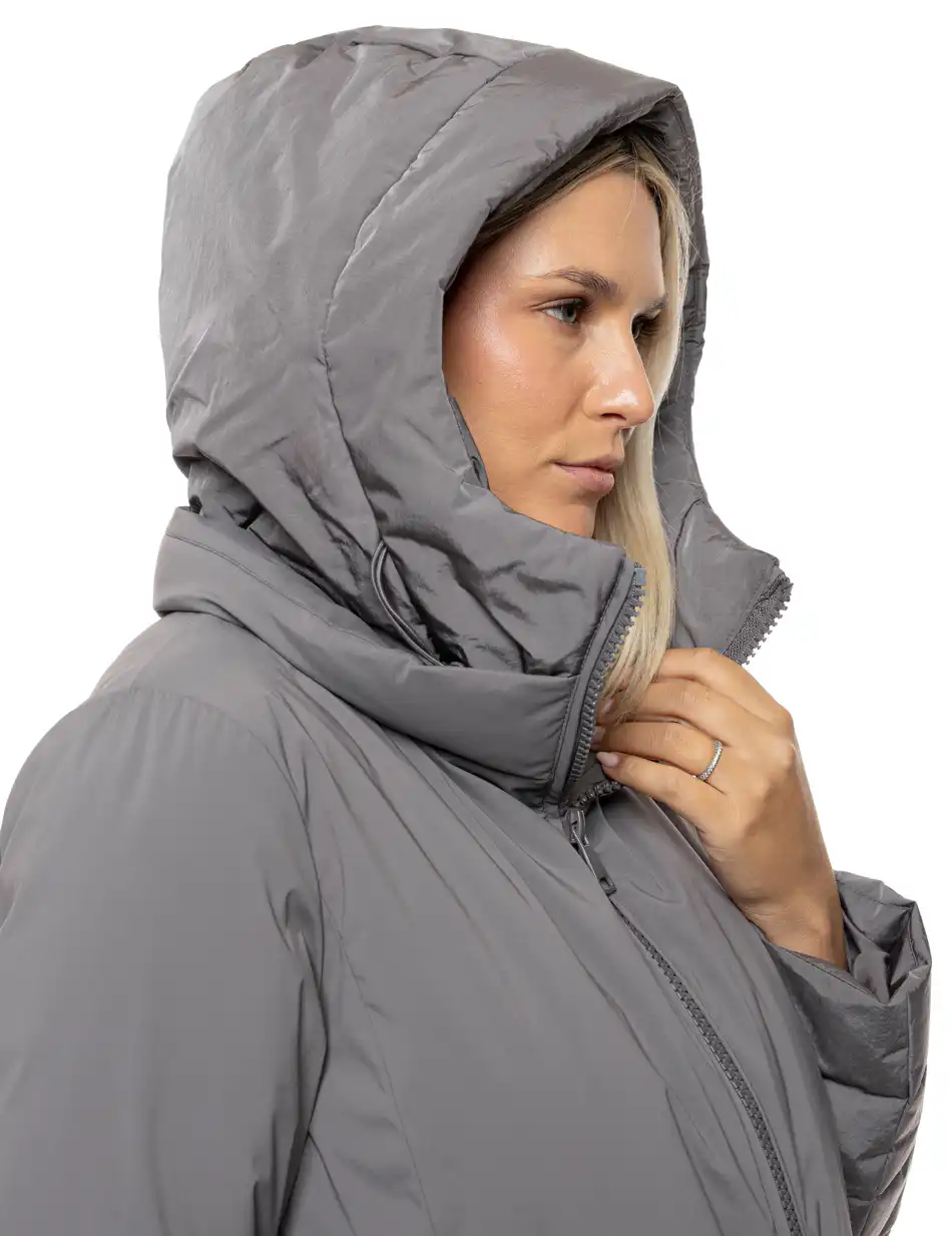 Splendid Γυναικείο κοντό παλτό με κουκούλα 54-101-097 DK GREY