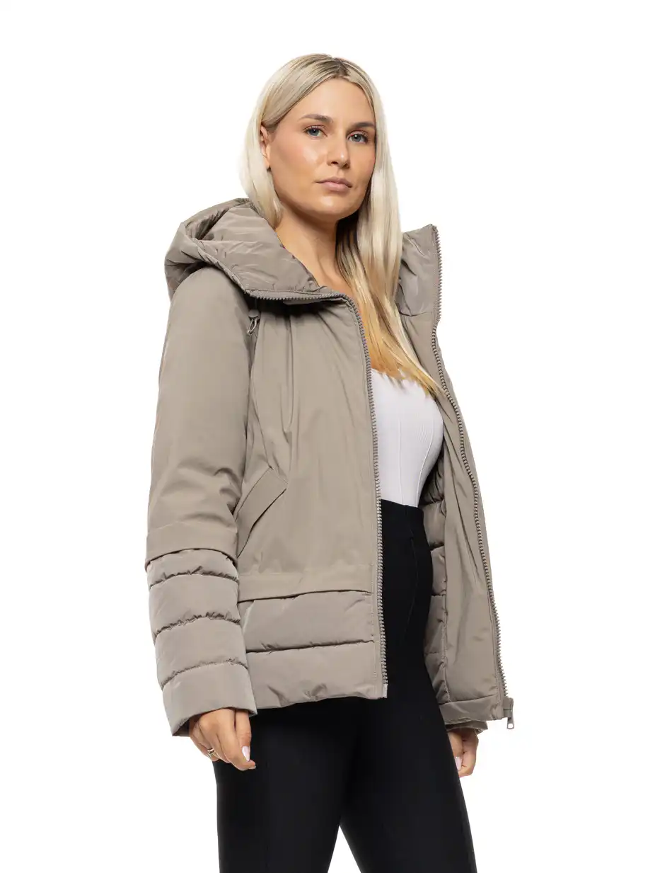 Splendid Γυναικείο κοντό παλτό με κουκούλα 54-101-097 FANGO