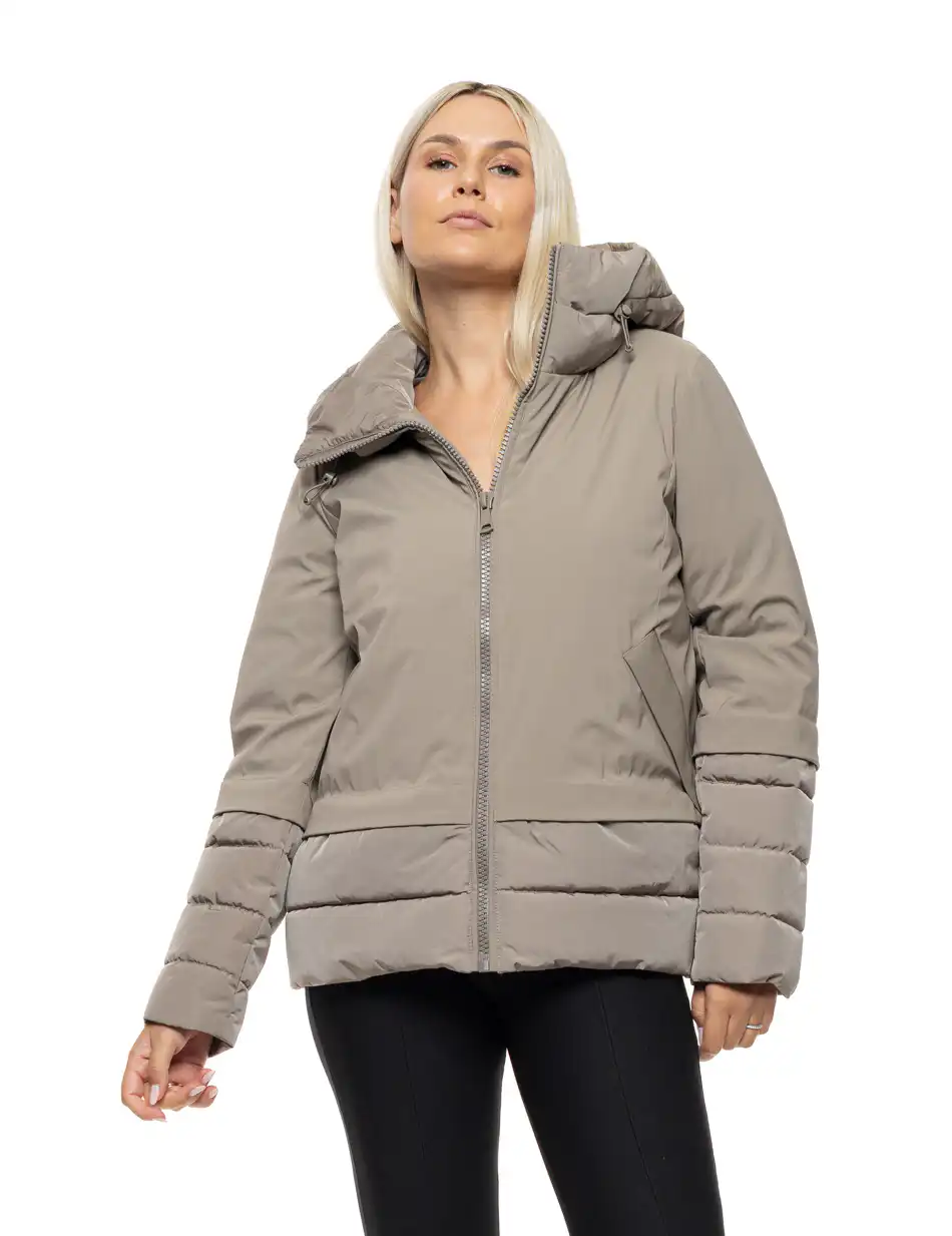 Splendid Γυναικείο κοντό παλτό με κουκούλα 54-101-097 FANGO