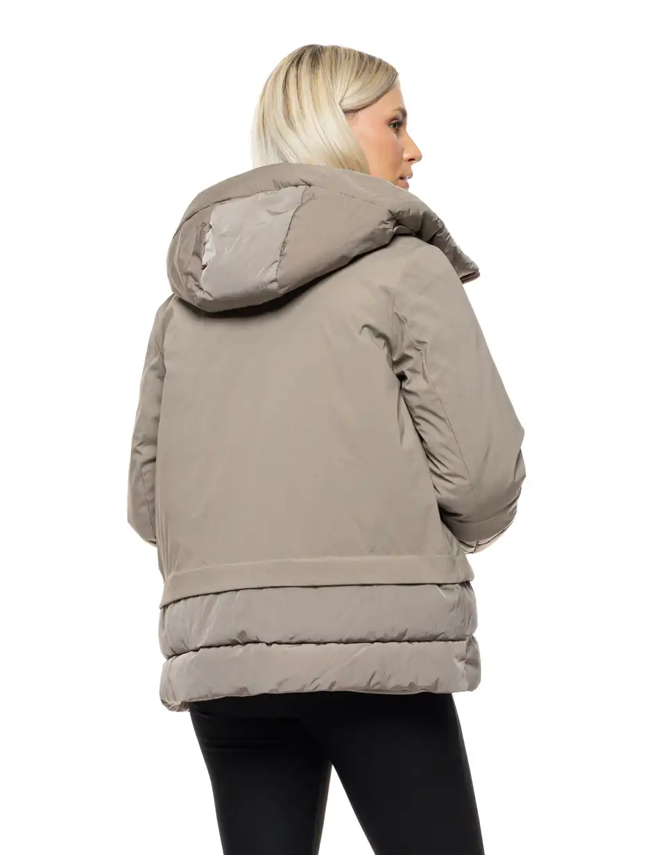 Splendid Γυναικείο κοντό παλτό με κουκούλα 54-101-097 FANGO