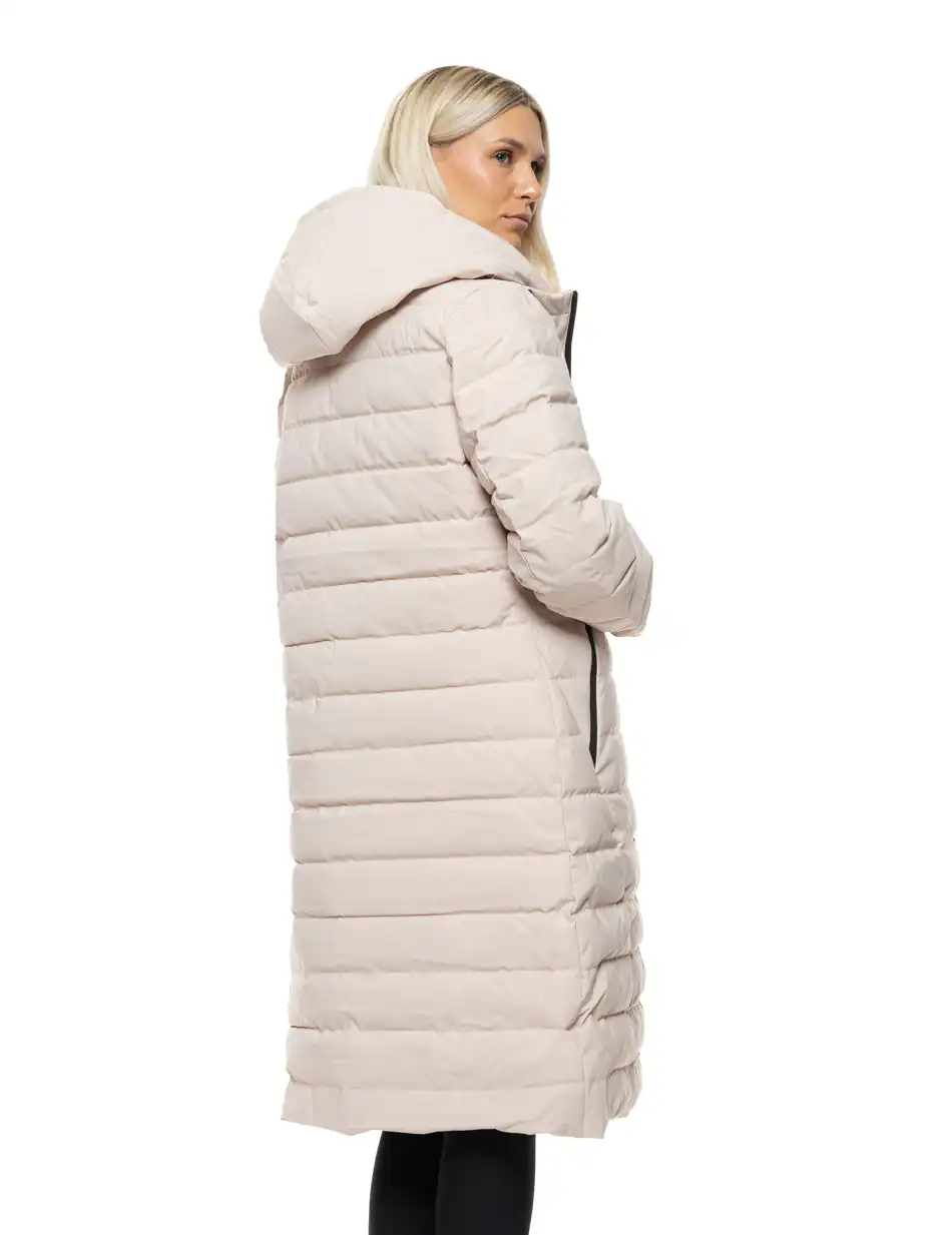 Splendid Γυναικείο μακρύ παλτό με κουκούλα 54-101-099 BEIGE