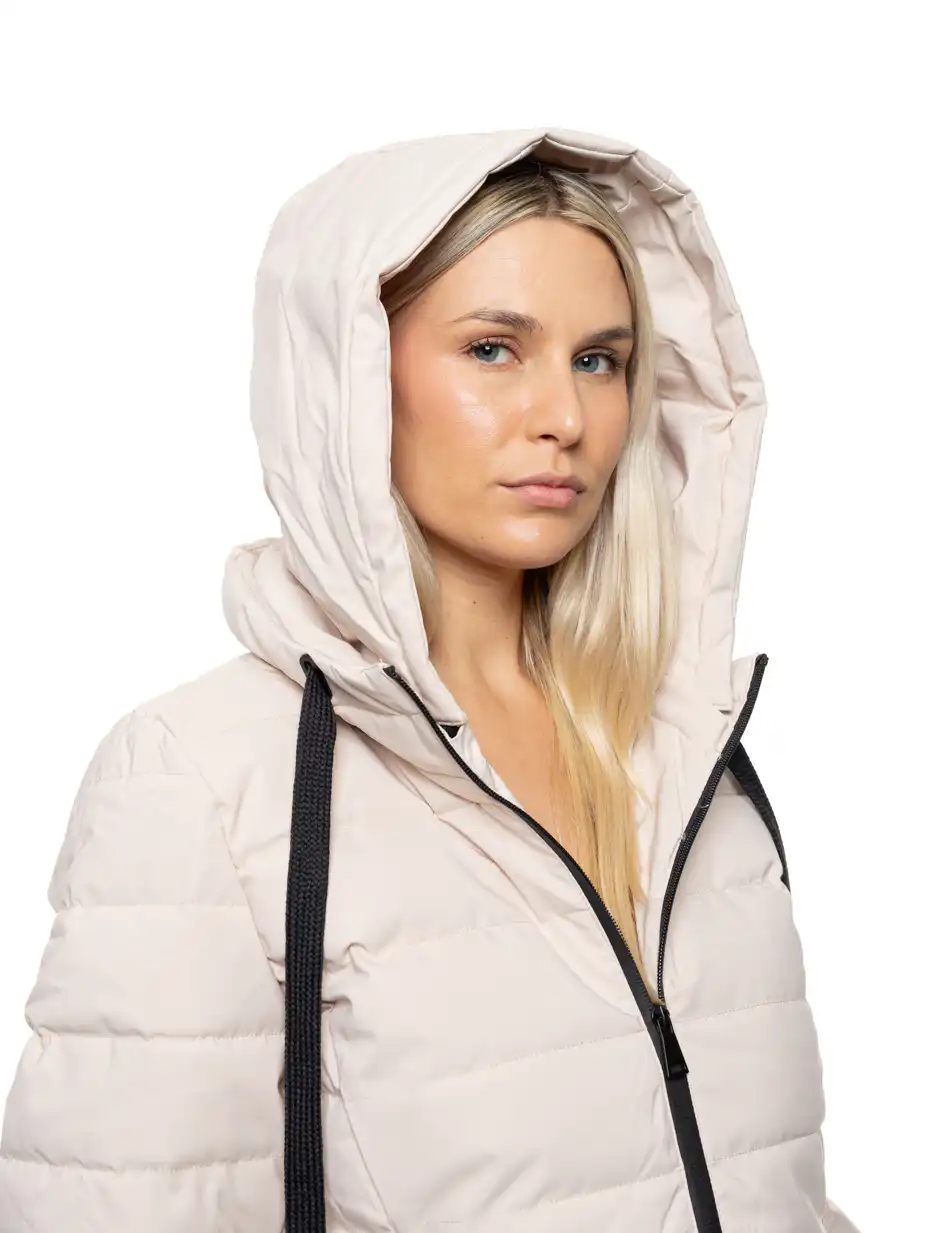 Splendid Γυναικείο μακρύ παλτό με κουκούλα 54-101-099 BEIGE