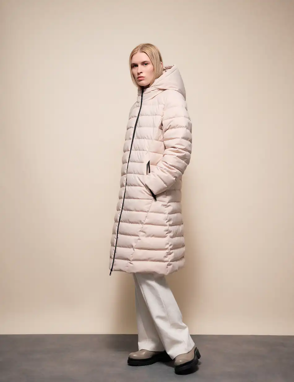 Splendid Γυναικείο μακρύ παλτό με κουκούλα 54-101-099 BEIGE