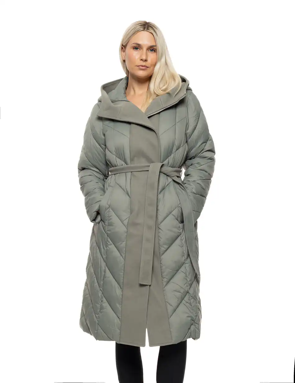 Splendid Γυναικείο μακρύ μπουφάν με ενσωματωμένη κουκούλα 54-101-105 MINT