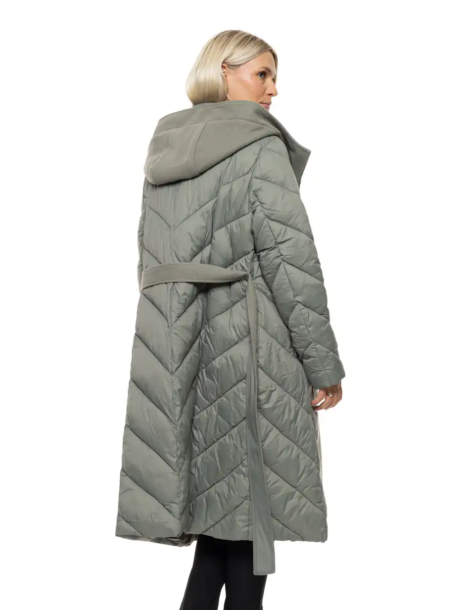 Splendid Γυναικείο μακρύ μπουφάν με ενσωματωμένη κουκούλα 54-101-105 MINT