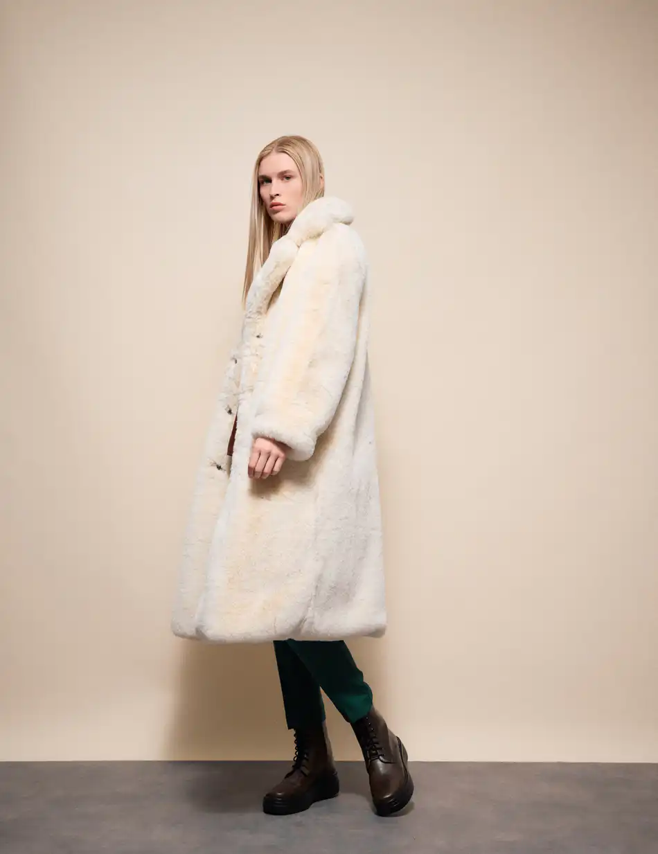 Splendid Γυναικείο μακρύ παλτό απο συνθετική γούνα 54-101-110 OFF WHITE