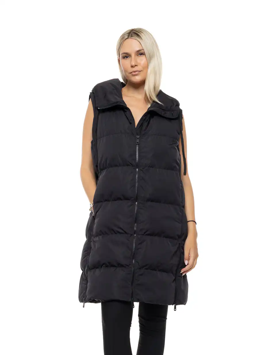 Biston Γυναικείο demi αμάνικο με "πλούσιο" κολλάρο 54-102-002 BLACK