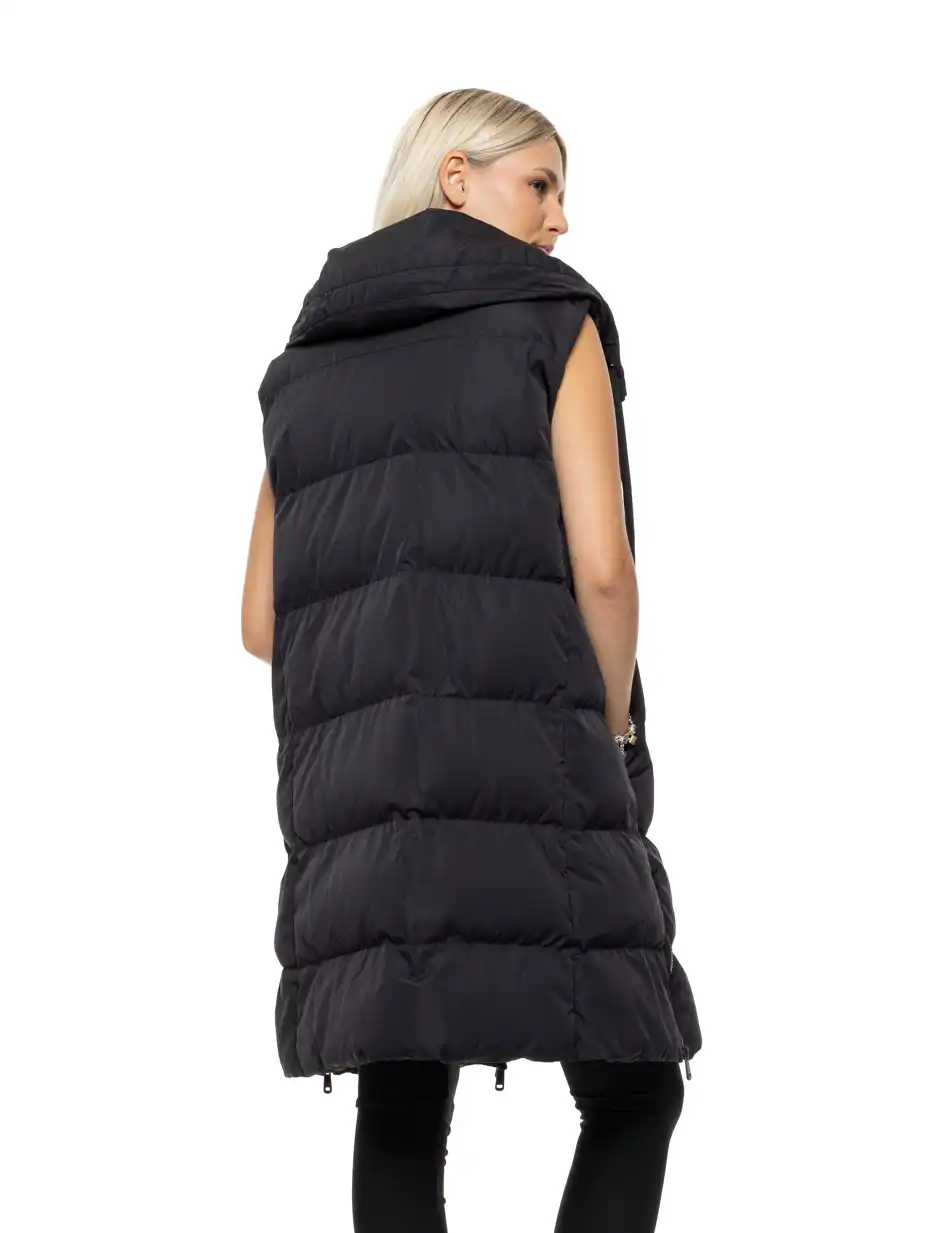 Biston Γυναικείο demi αμάνικο με "πλούσιο" κολλάρο 54-102-002 BLACK