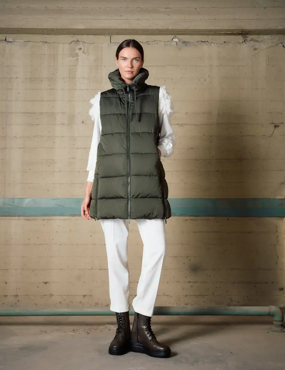 Biston Γυναικείο demi αμάνικο με "πλούσιο" κολλάρο 54-102-002 KHAKI