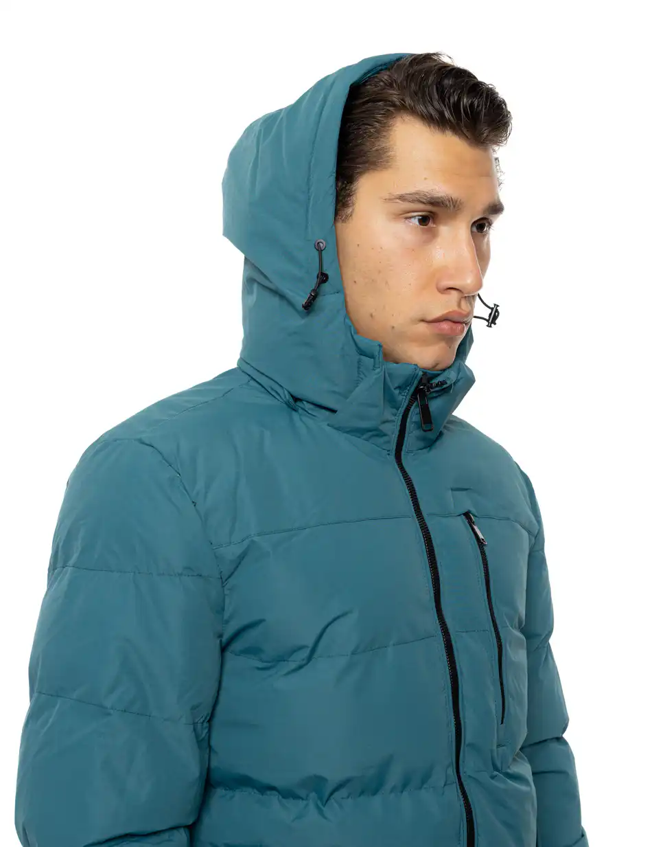 Biston Ανδρικό κοντό πανωφόρι με κουκούλα 54-201-003 PETROL