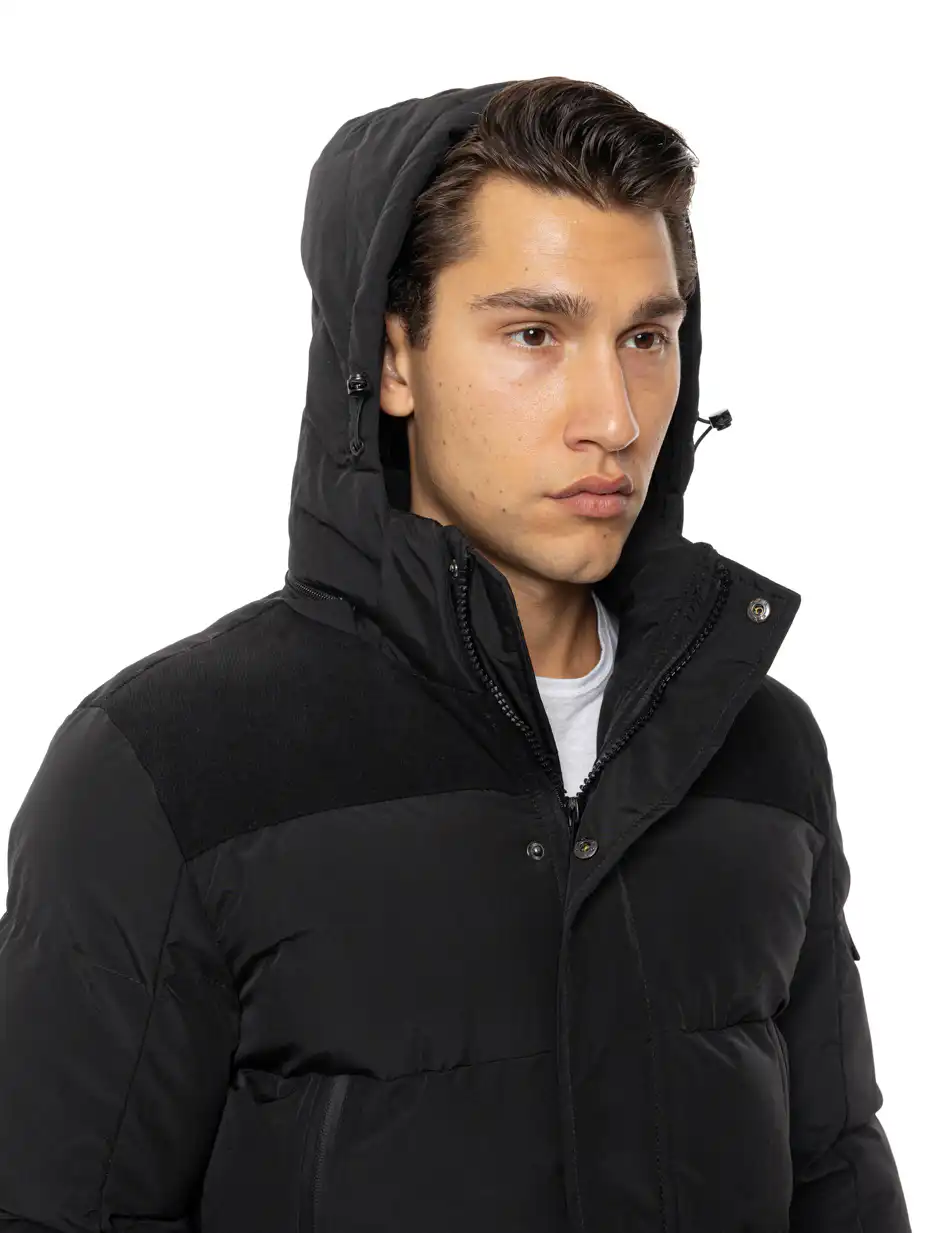 Splendid Ανδρικό demi πανωφόρι με κουκούλα 54-201-009 BLACK