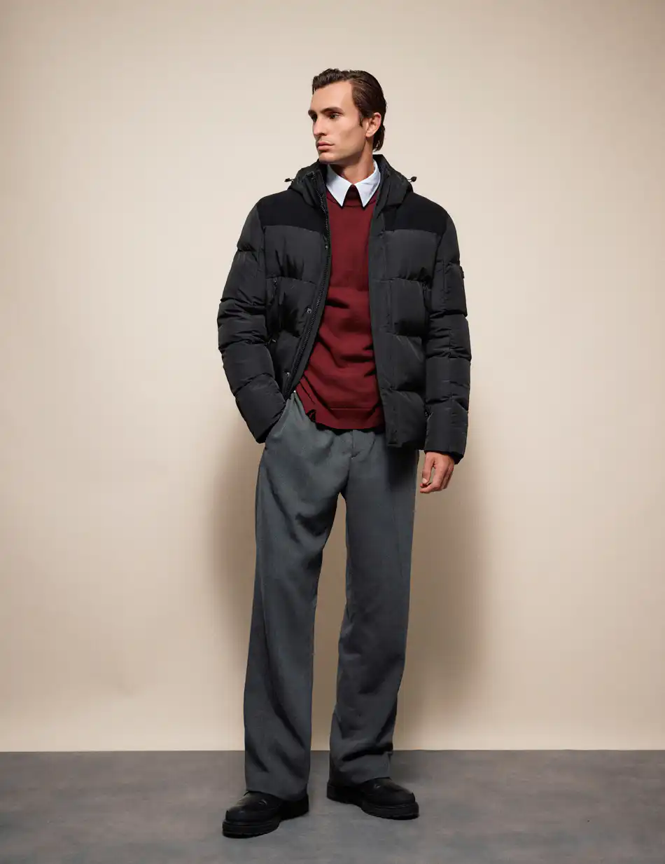 Splendid Ανδρικό demi πανωφόρι με κουκούλα 54-201-009 BLACK