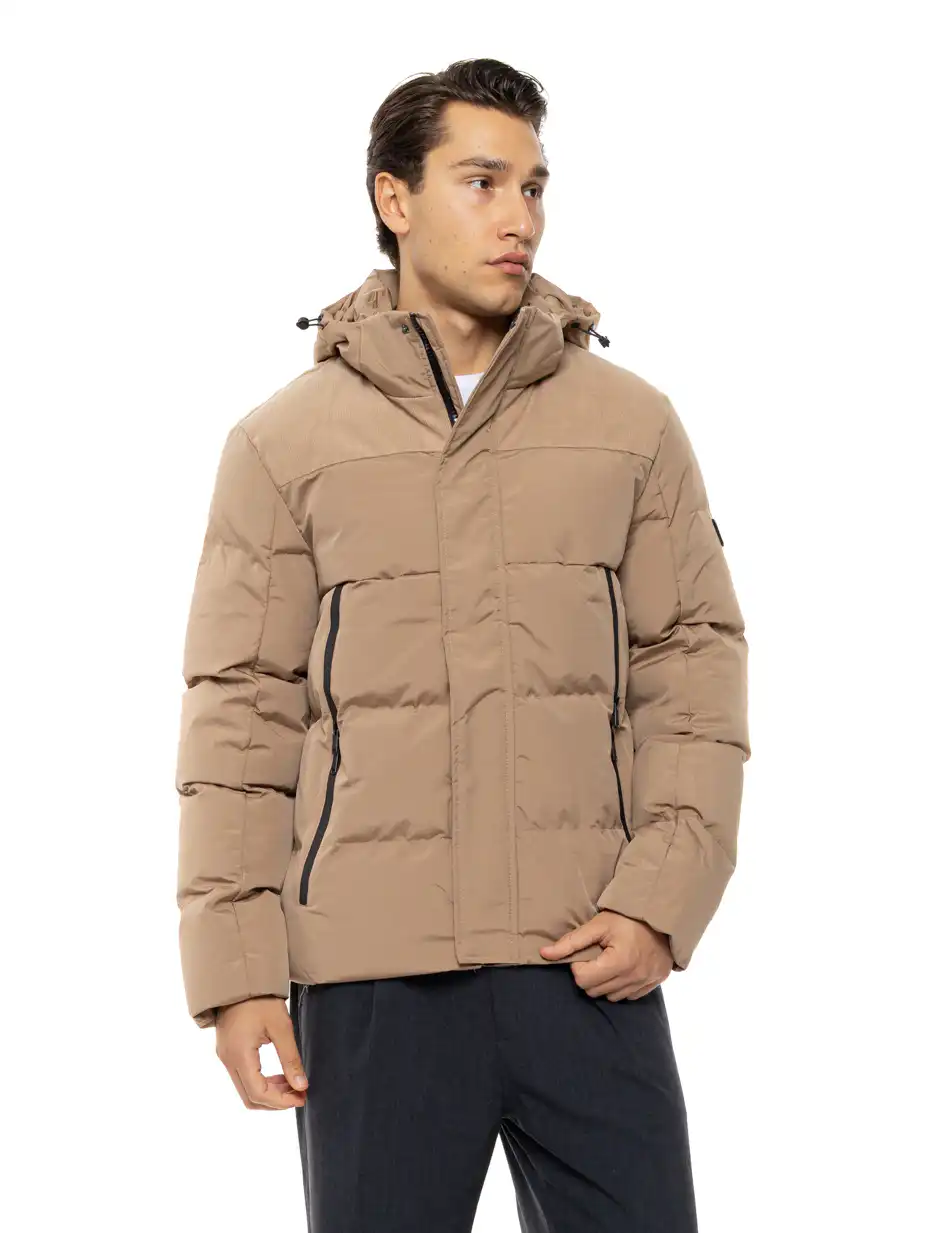 Splendid Ανδρικό demi πανωφόρι με κουκούλα 54-201-009 BEIGE