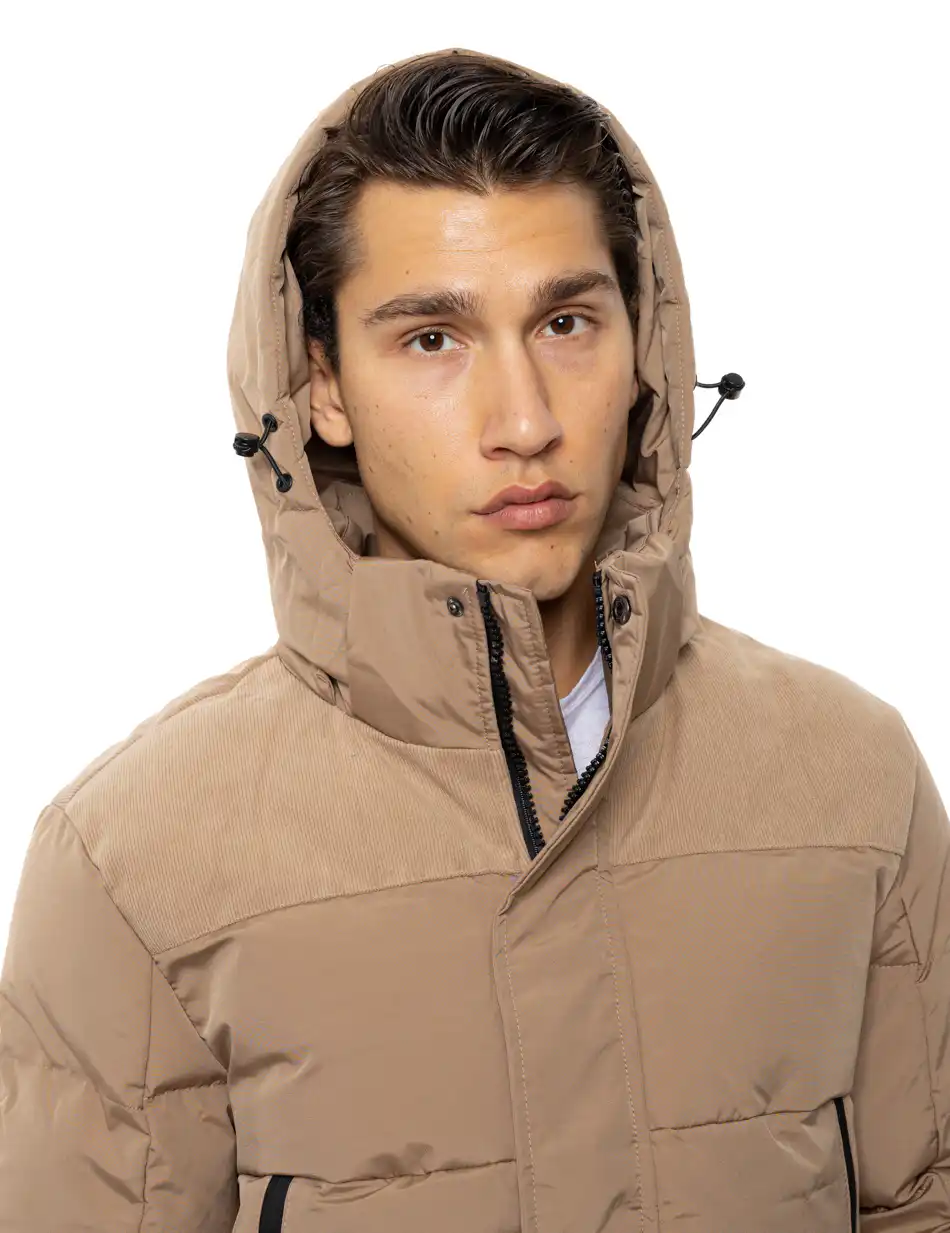 Splendid Ανδρικό demi πανωφόρι με κουκούλα 54-201-009 BEIGE