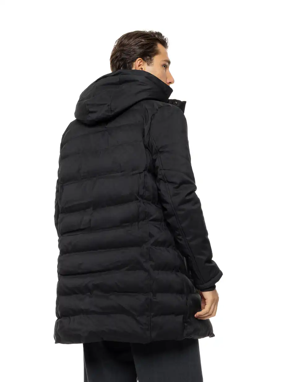 Splendid Ανδρικό μακρυ puffer πανωφόρι με κουκούλα 54-201-013 BLACK