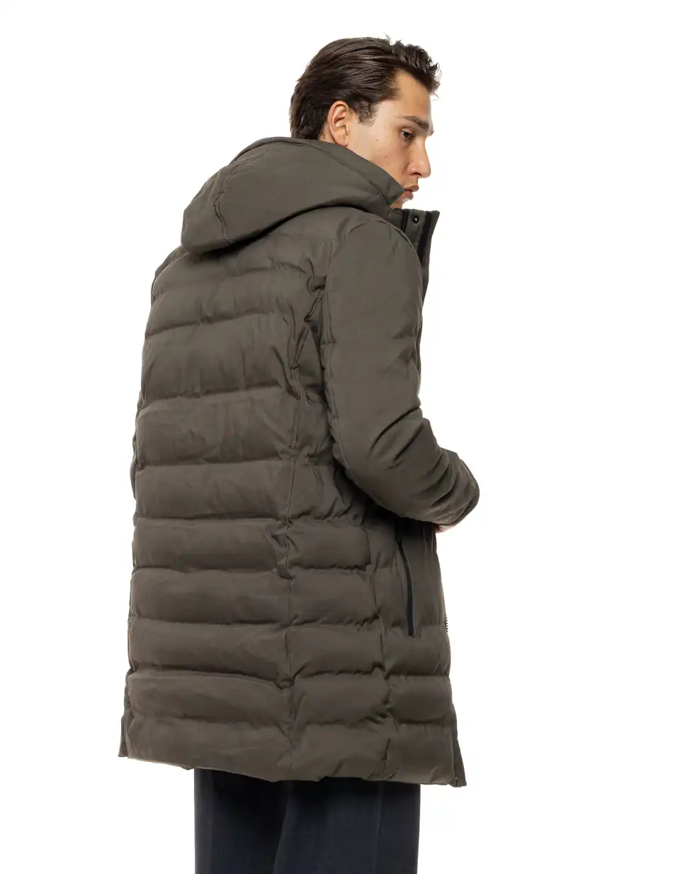Splendid Ανδρικό μακρυ puffer πανωφόρι με κουκούλα 54-201-013 KHAKI