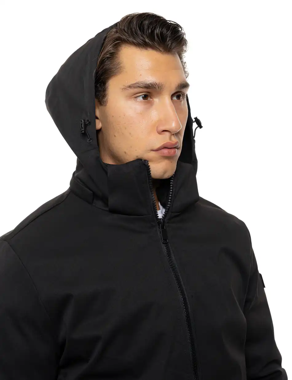Splendid Ανδρικό demi πανωφόρι με εσωτερικό κομμάτι και αδιάβροχα φερμουαρ 54-201-016 BLACK