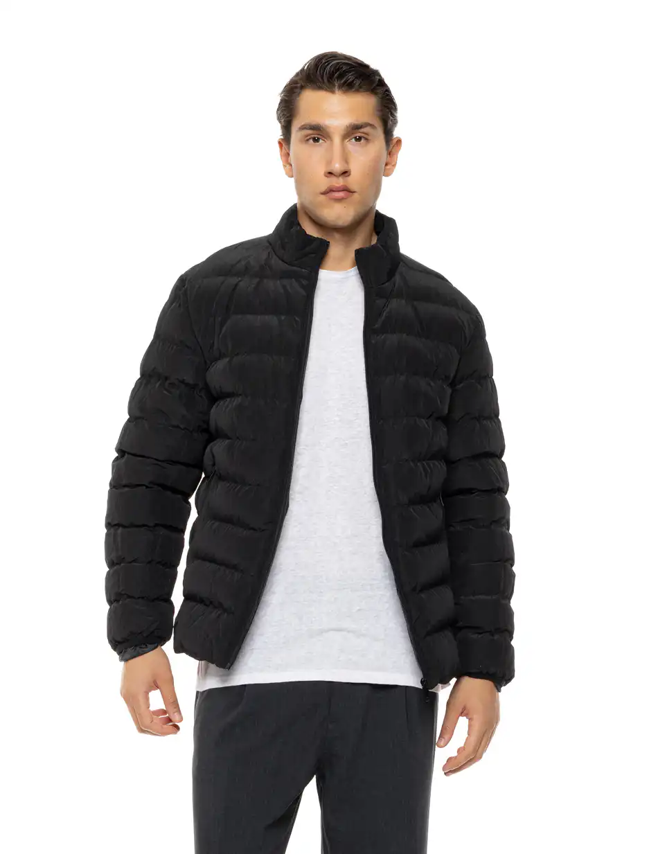 Splendid Ανδρικό demi πανωφόρι με εσωτερικό κομμάτι και αδιάβροχα φερμουαρ 54-201-016 BLACK