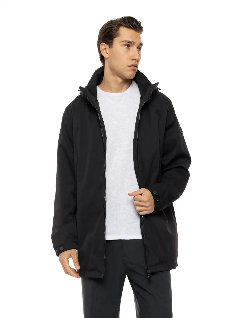 Splendid Ανδρικό demi πανωφόρι με εσωτερικό κομμάτι και αδιάβροχα φερμουαρ 54-201-016 BLACK
