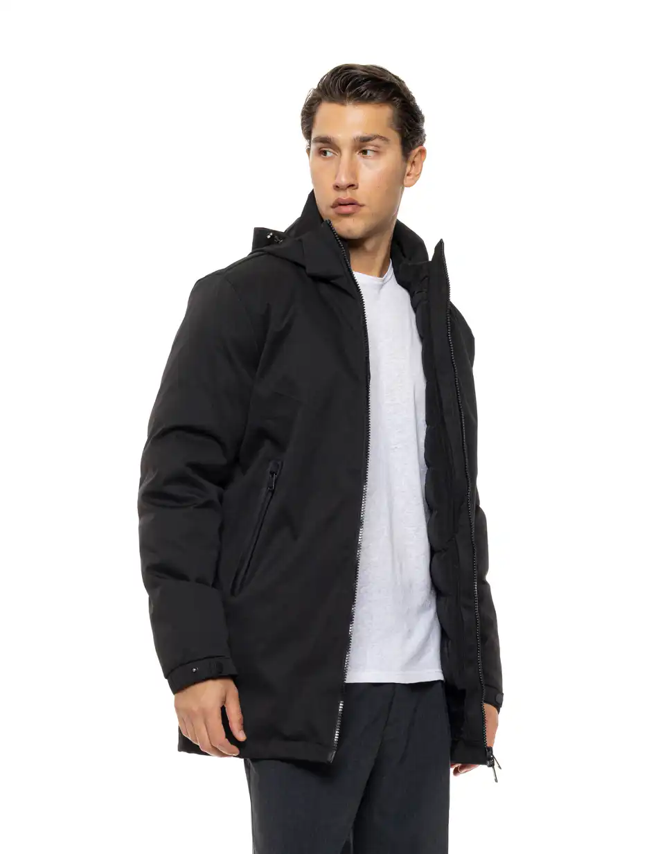 Splendid Ανδρικό demi πανωφόρι με εσωτερικό κομμάτι και αδιάβροχα φερμουαρ 54-201-016 BLACK
