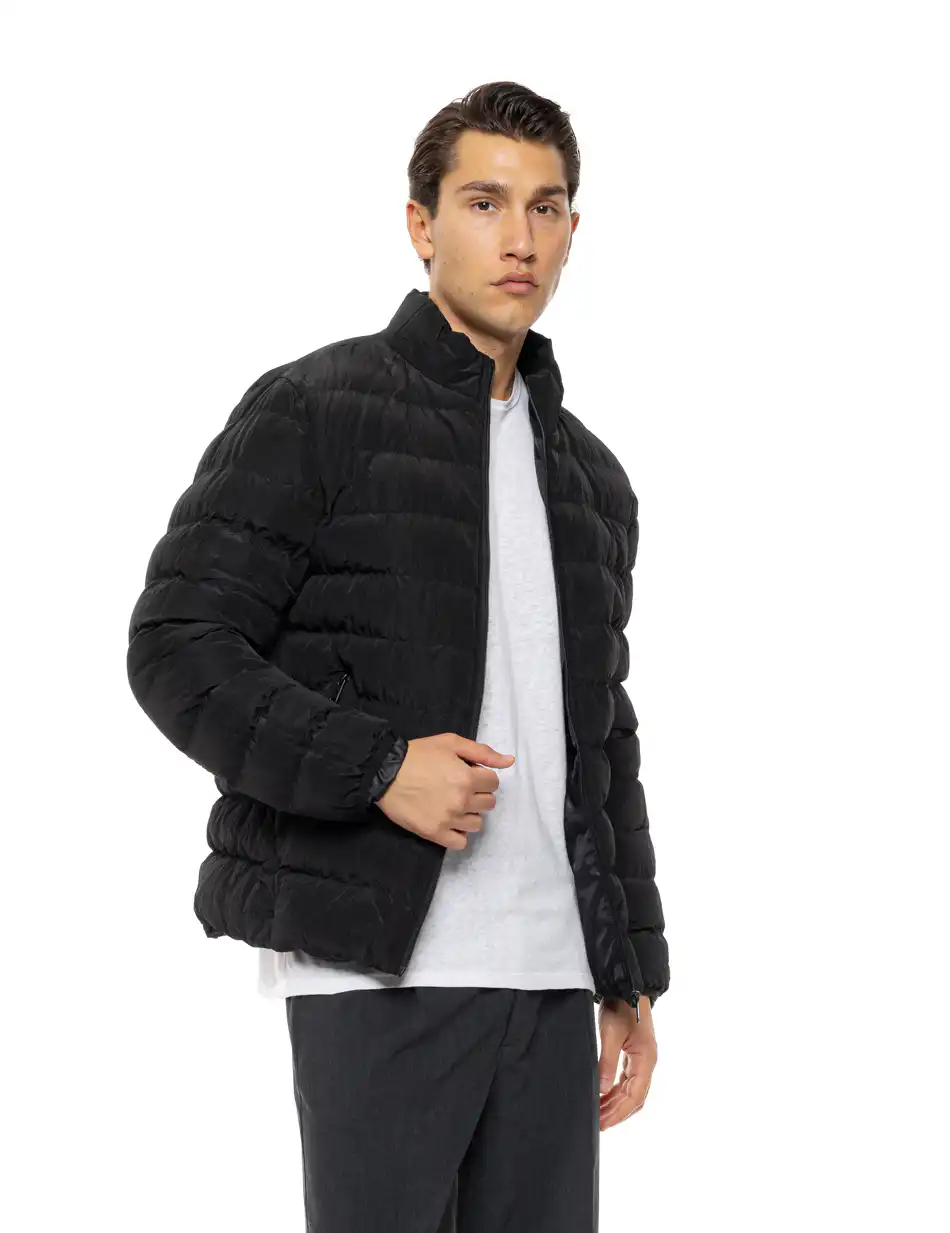 Splendid Ανδρικό demi πανωφόρι με εσωτερικό κομμάτι και αδιάβροχα φερμουαρ 54-201-016 BLACK