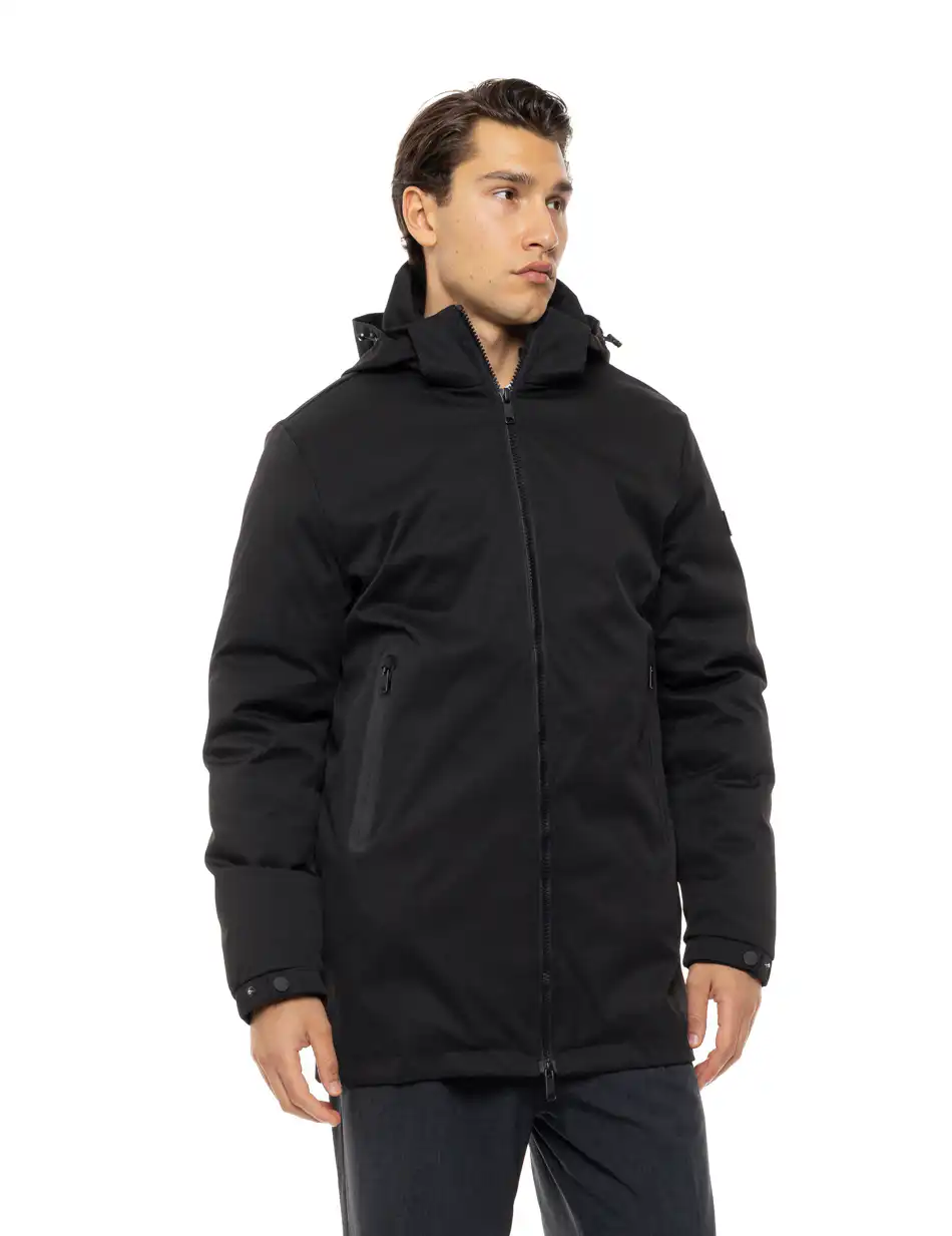 Splendid Ανδρικό demi πανωφόρι με εσωτερικό κομμάτι και αδιάβροχα φερμουαρ 54-201-016 BLACK