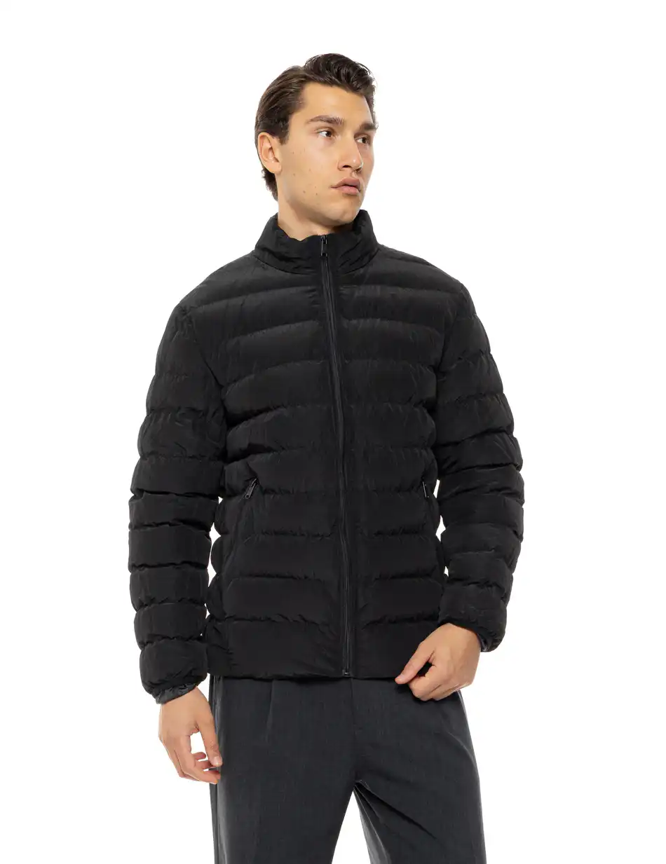 Splendid Ανδρικό demi πανωφόρι με εσωτερικό κομμάτι και αδιάβροχα φερμουαρ 54-201-016 BLACK