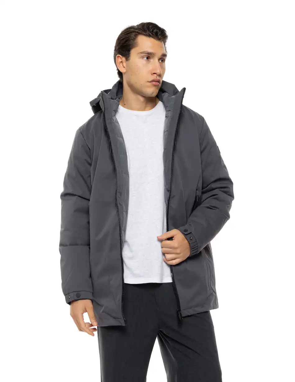 Splendid Ανδρικό demi πανωφόρι με εσωτερικό κομμάτι και αδιάβροχα φερμουαρ 54-201-016 DK GREY