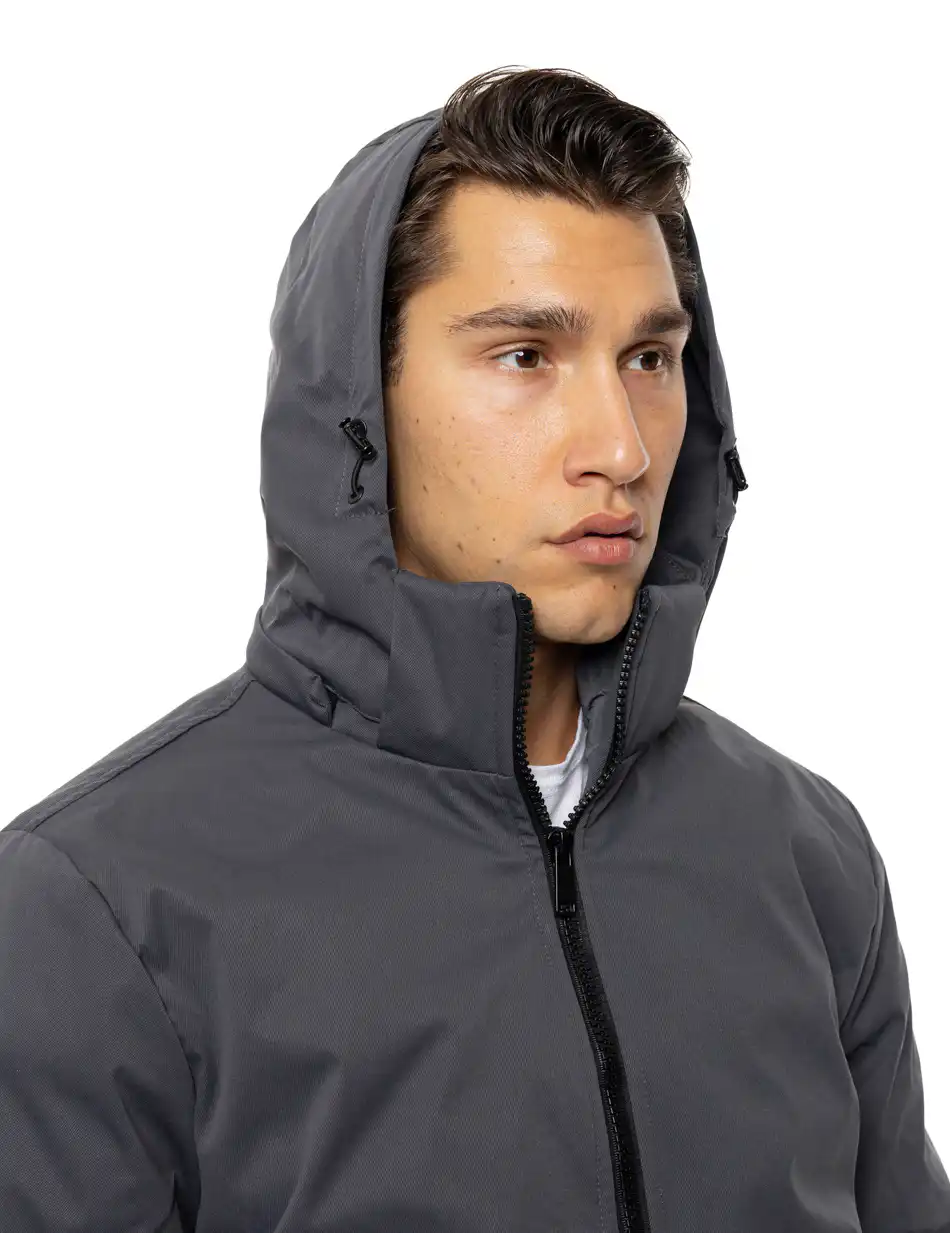 Splendid Ανδρικό demi πανωφόρι με εσωτερικό κομμάτι και αδιάβροχα φερμουαρ 54-201-016 DK GREY