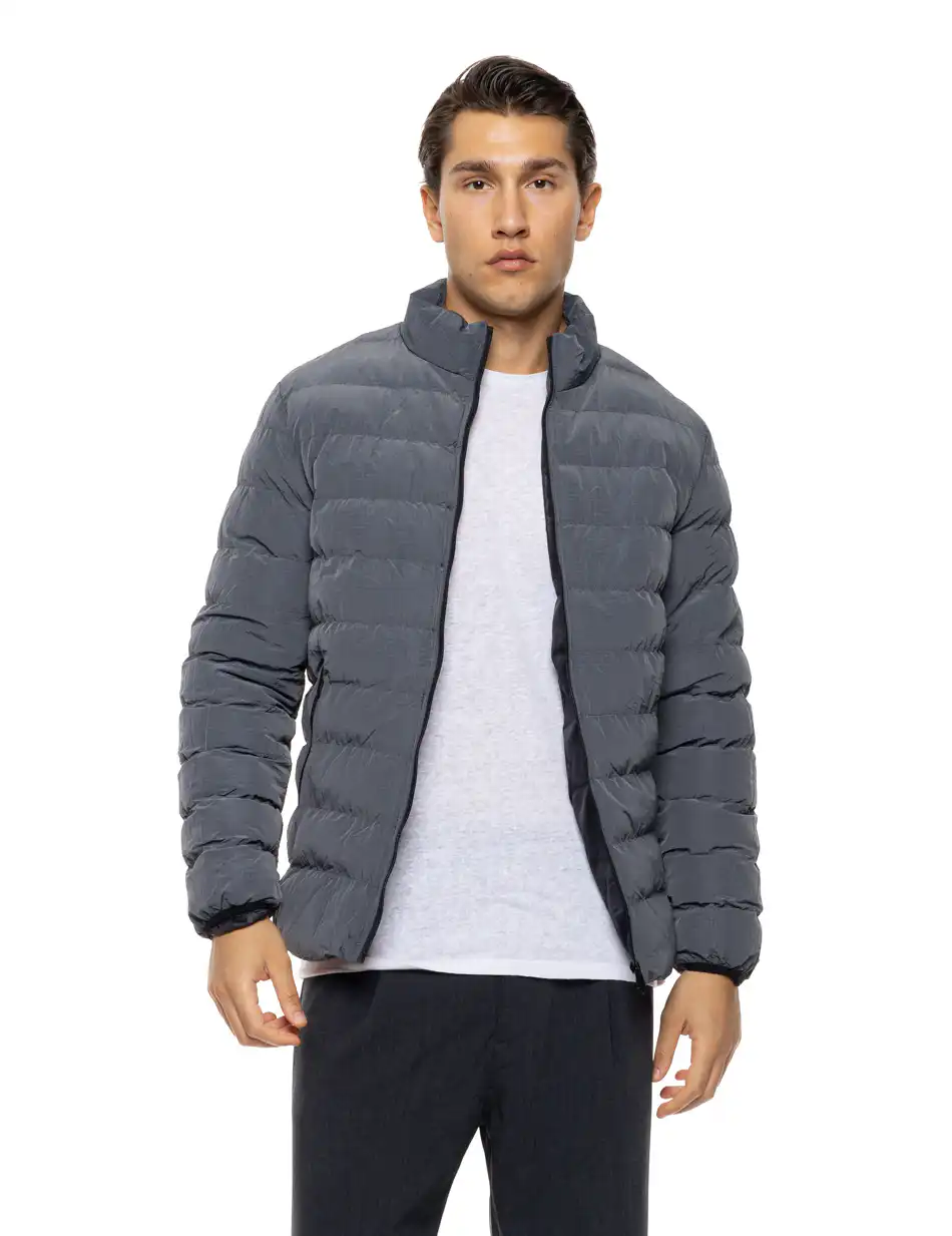 Splendid Ανδρικό demi πανωφόρι με εσωτερικό κομμάτι και αδιάβροχα φερμουαρ 54-201-016 DK GREY