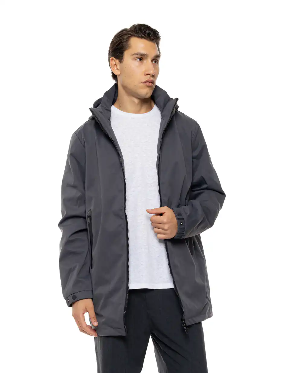Splendid Ανδρικό demi πανωφόρι με εσωτερικό κομμάτι και αδιάβροχα φερμουαρ 54-201-016 DK GREY
