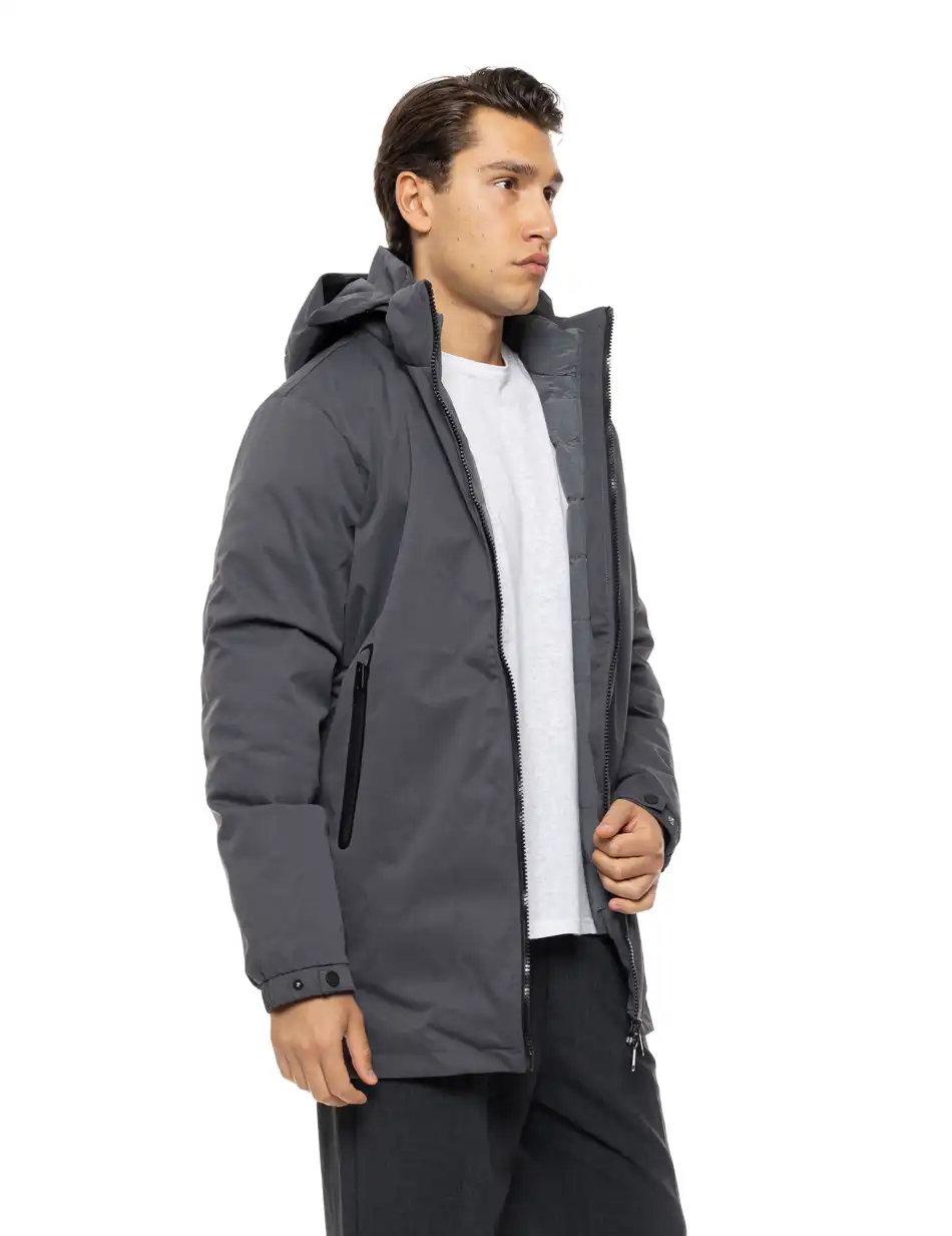 Splendid Ανδρικό demi πανωφόρι με εσωτερικό κομμάτι και αδιάβροχα φερμουαρ 54-201-016 DK GREY