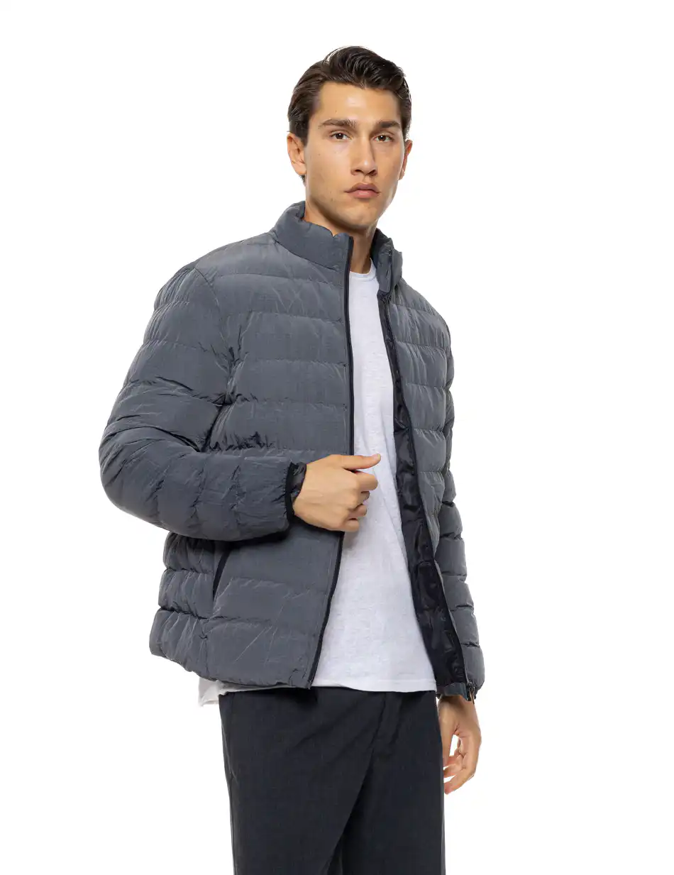 Splendid Ανδρικό demi πανωφόρι με εσωτερικό κομμάτι και αδιάβροχα φερμουαρ 54-201-016 DK GREY