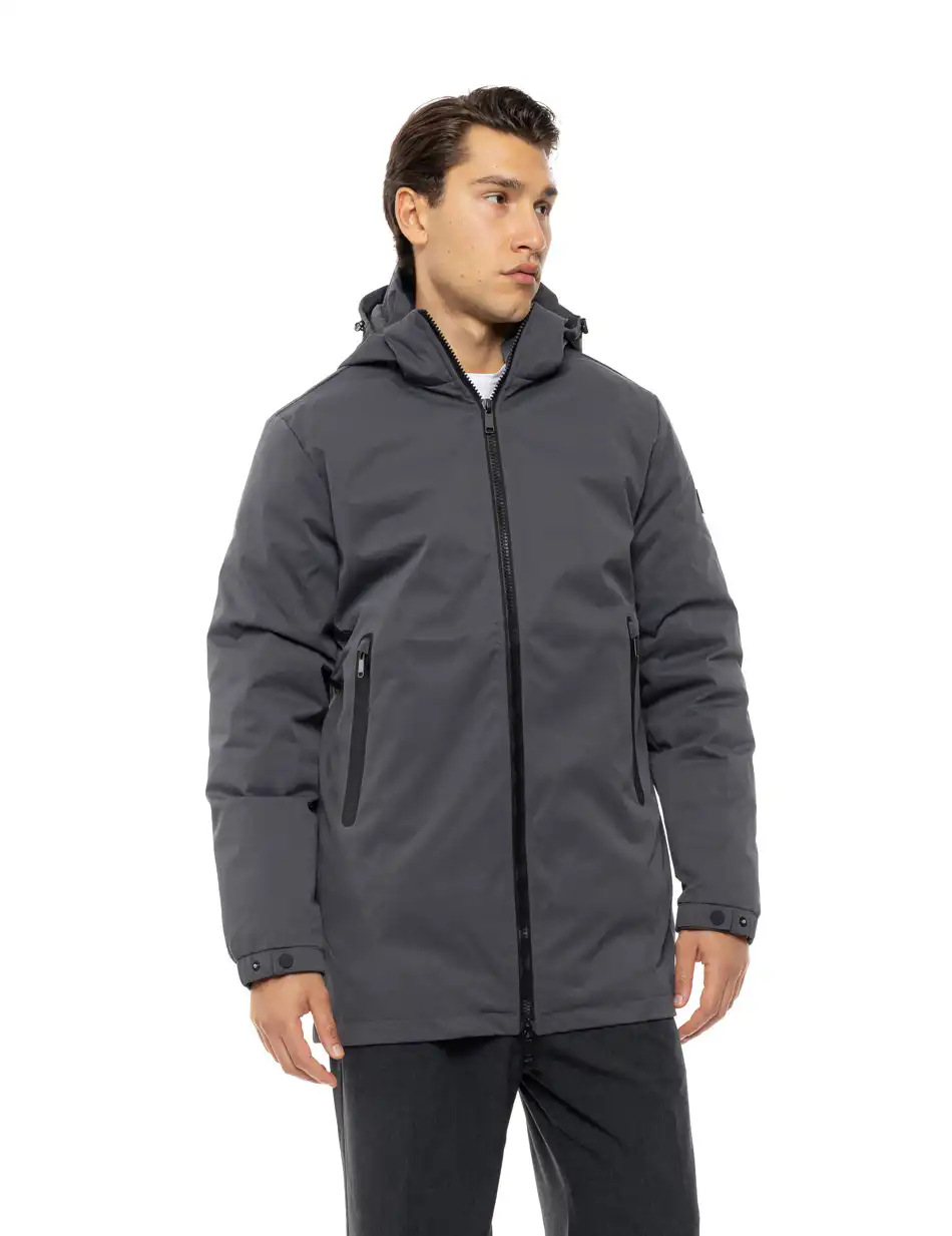 Splendid Ανδρικό demi πανωφόρι με εσωτερικό κομμάτι και αδιάβροχα φερμουαρ 54-201-016 DK GREY