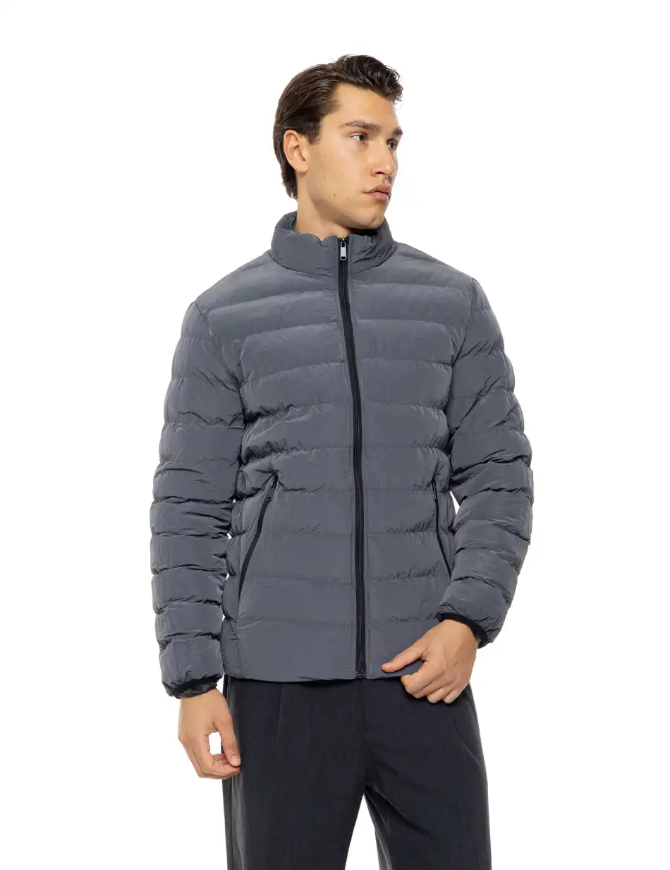 Splendid Ανδρικό demi πανωφόρι με εσωτερικό κομμάτι και αδιάβροχα φερμουαρ 54-201-016 DK GREY