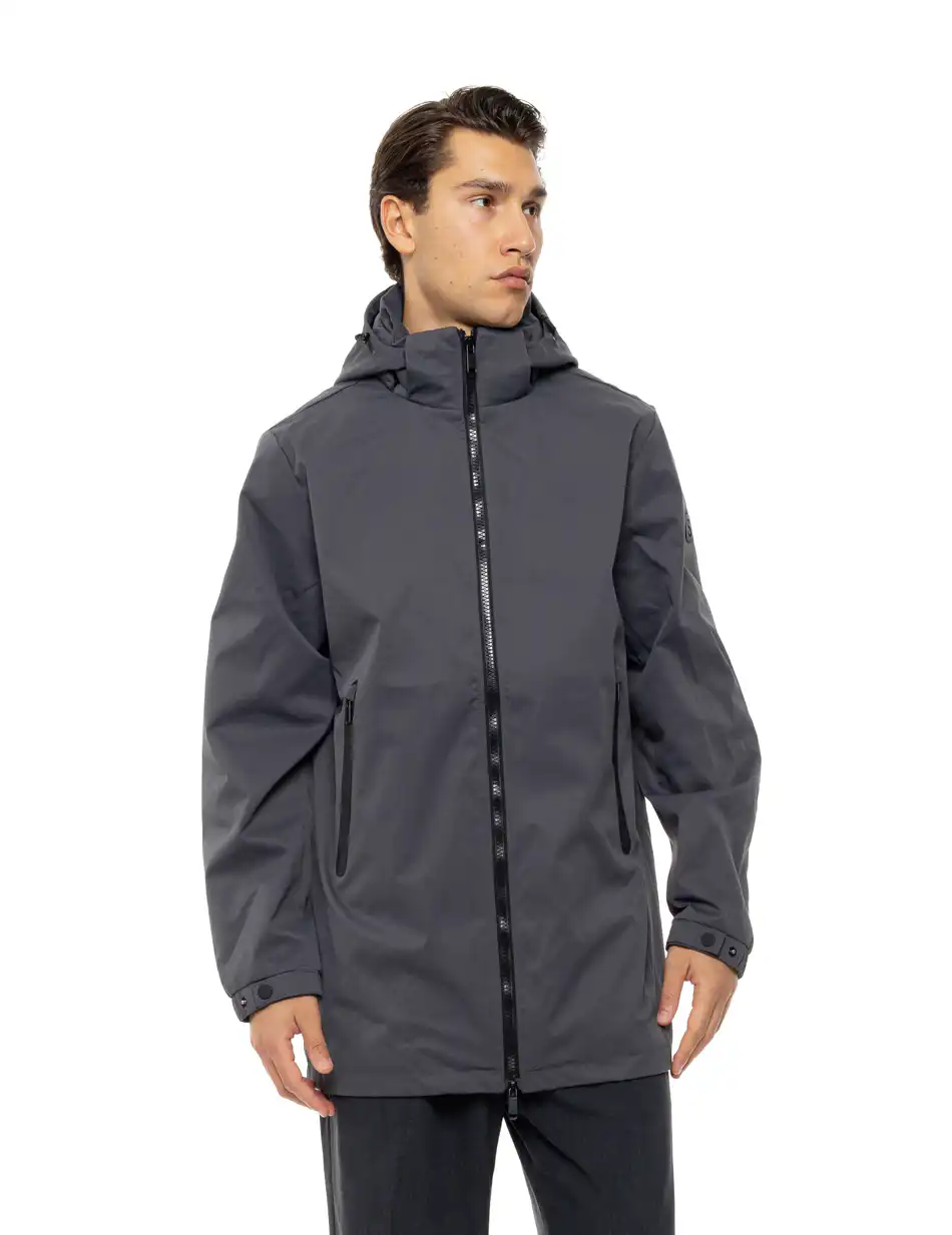 Splendid Ανδρικό demi πανωφόρι με εσωτερικό κομμάτι και αδιάβροχα φερμουαρ 54-201-016 DK GREY