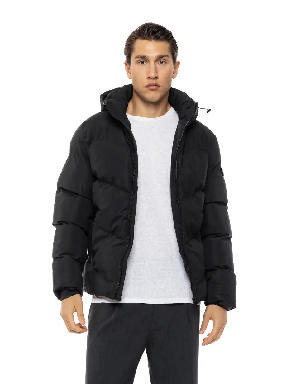 Splendid Ανδρικό κοντό πανωφόρι με αποσπώμενη κουκούλα 54-201-018 BLACK