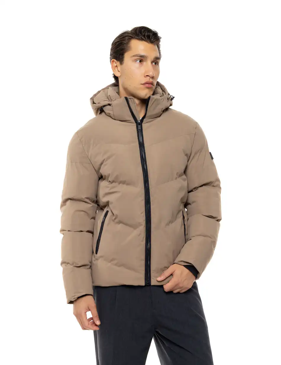 Splendid Ανδρικό κοντό πανωφόρι με αποσπώμενη κουκούλα 54-201-018 BEIGE