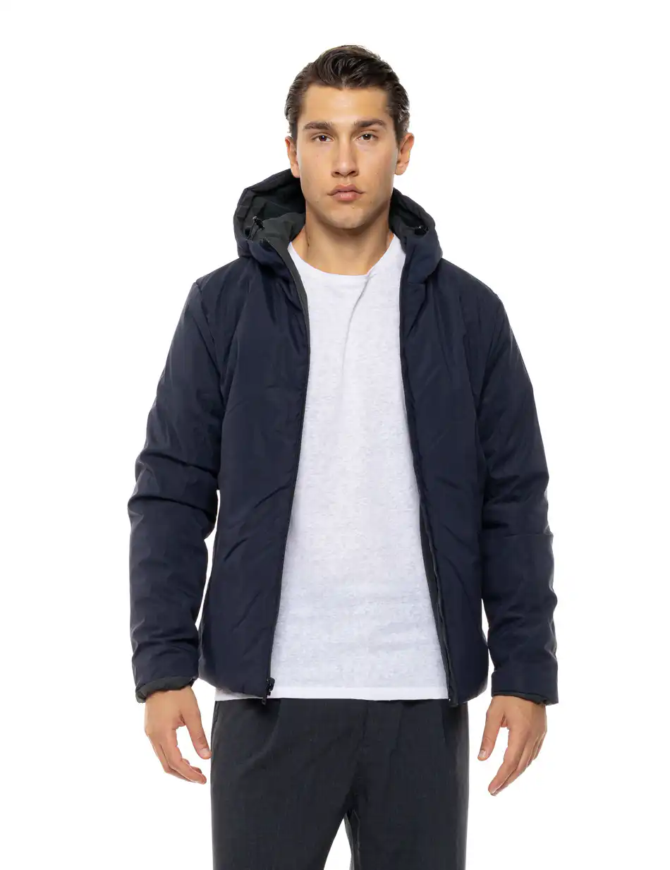 Biston Ανδρικό κοντό πανωφόρι με κουκούλα 54-201-020 DK GREEN