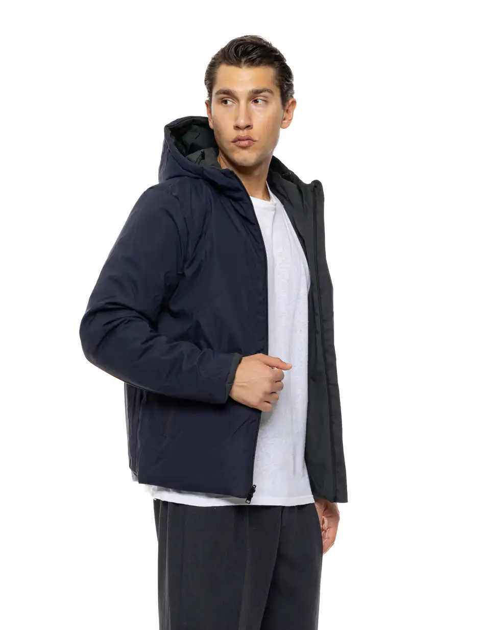 Biston Ανδρικό κοντό πανωφόρι με κουκούλα 54-201-020 DK GREEN